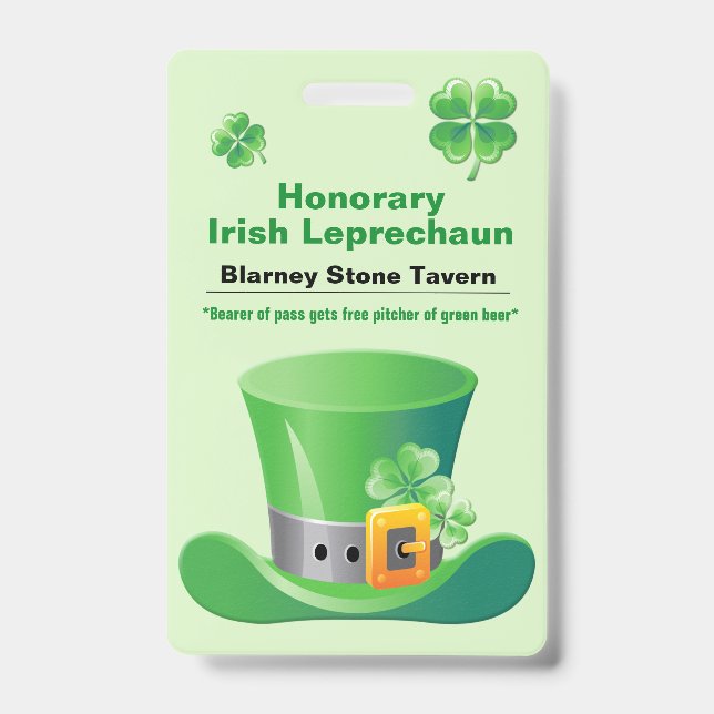 Badge du bar St. Patrick's Day (Avant)
