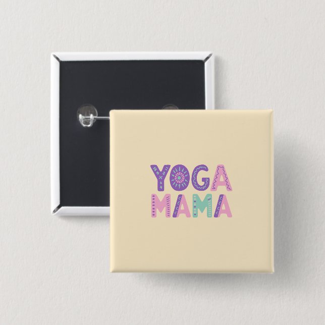 Badge du bouton Yoga Mama Pastel (Devant & derrière)