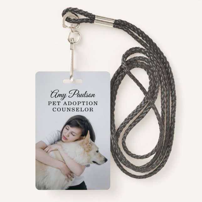 Badge du conseiller en adoption des animaux de com (Devant avec lanière)