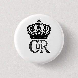 Badge du roi Charles III avec chiffrement et couro