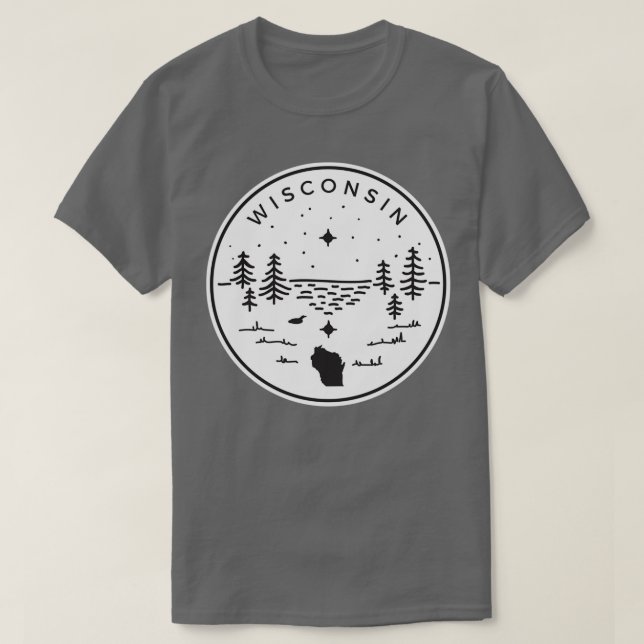 Badge du Wisconsin vers le haut Noir du Nord (Design devant)