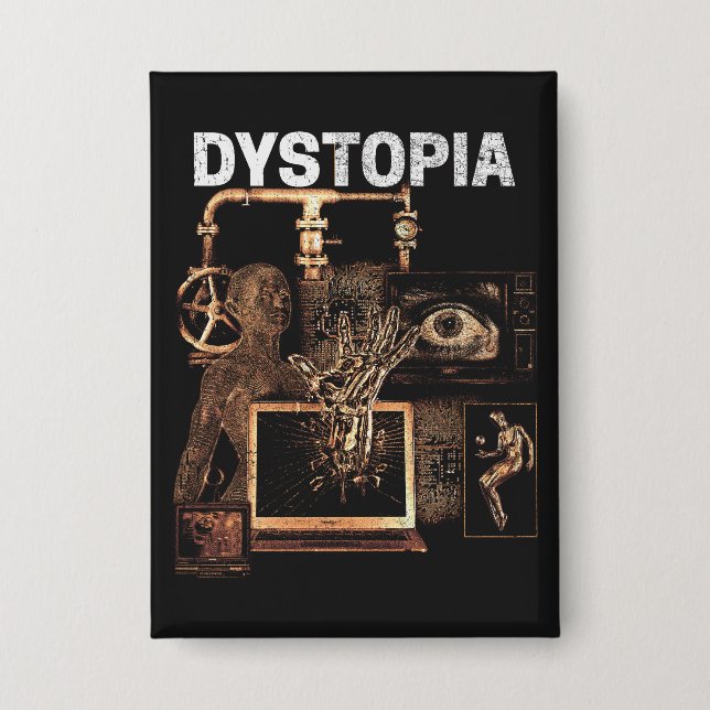 Badge Dystopia - Techno-Dystopian Streetwear Design (Recto)