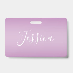 Badge Editable Soft Mauve Ombre & White Text Script