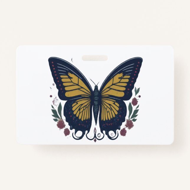 Badge Élégance Ethérée : Papillon romantique (Devant)