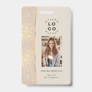 Badge élégant moderne rose gold naturel rose fémin