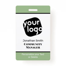 Élégant Sage minimal Vert Personnalisé Insigne d'i