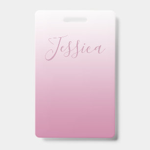 Badge Élégant script et rose modifiable (n'importe quell
