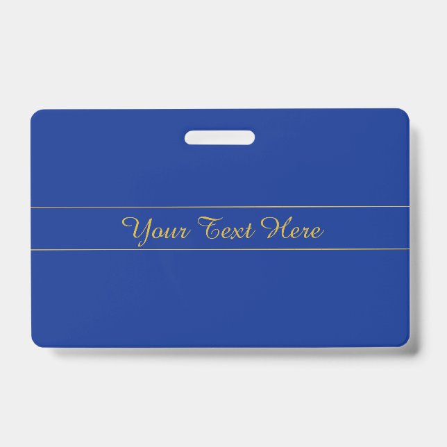 Badge Élégant script or sur Arrière - plan bleu marine (Avant)