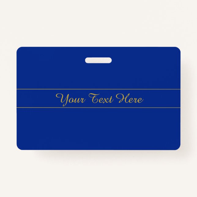 Badge Élégant script or sur Arrière - plan bleu marine (Devant)
