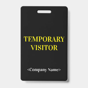 Badge élégant "VISITEUR TEMPORAIRE"