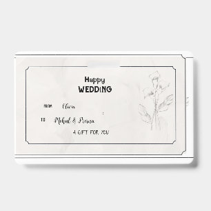 Badge Élégante étiquette cadeau Mariage beige
