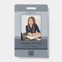 Élégante palette grise Employé Photo ID Société