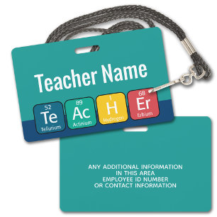 Badge Éléments de tableau périodique Enseignant de l'