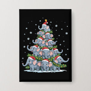 Badge Éléphant Arbre de Noël Drôle Éléphant Mignon