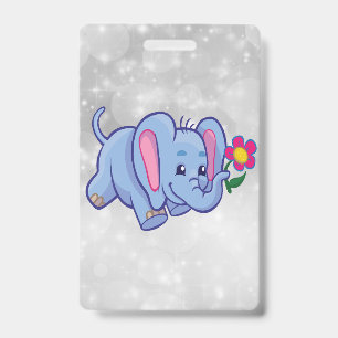 Badge Éléphant de dessin animé mignon