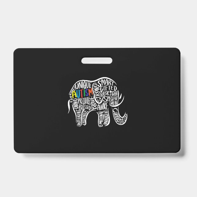 Badge Éléphant de la sensibilisation à l'autisme (Avant)