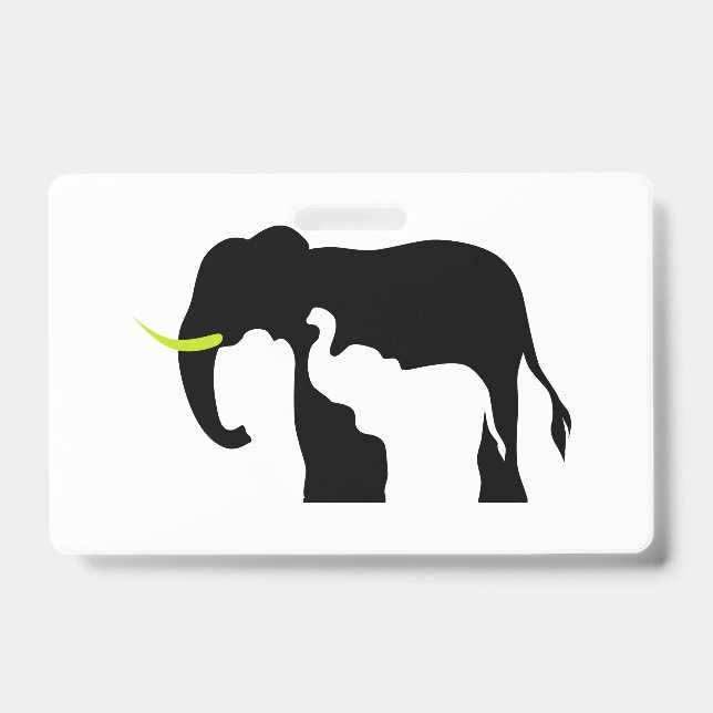 Badge Eléphants noirs et blancs (Face)