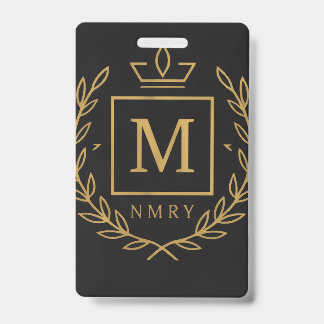 Badge "Emblème Royal NMKY – Monogramme M Dessin de Crête