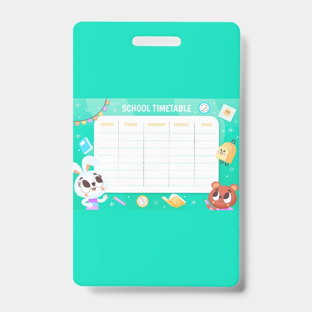 Badge Emploi du temps scolaire (Avant)