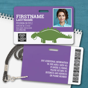 Badge Employé de garderie pédiatrique Stegosaurus Photo