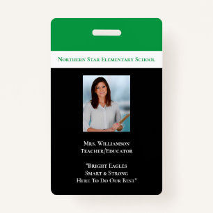 Badge Employé de l'école Carte d'identité photo du perso
