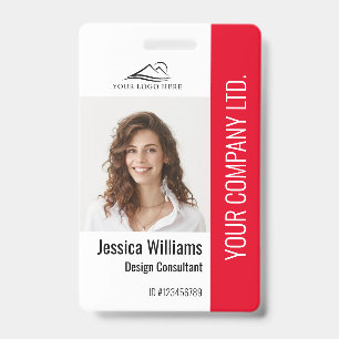 Badge Employé de l'entreprise personnalisé Code rouge