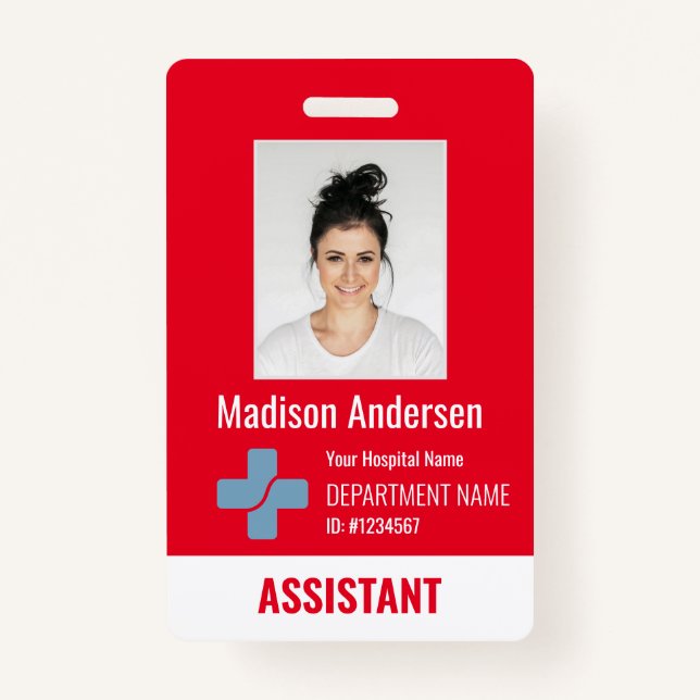 Badge Employé de l'hôpital personnalisé Numéro d'identif (Devant)