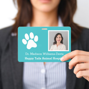 Badge Employé de l'hôpital vétérinaire pour animaux Phot