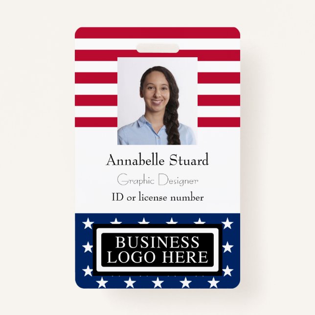 Badge Employé de sécurité d'entreprise American Flag (Devant)