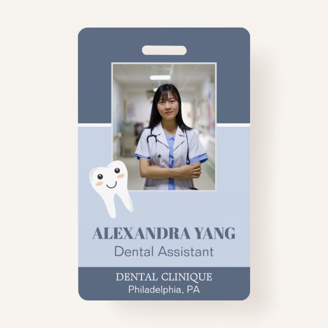 Badge Employé du bureau des dentistes, adjoint dentaire  (Devant)