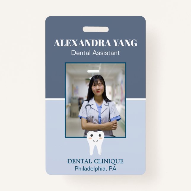 Badge Employé du bureau des dentistes, adjoint dentaire  (Devant)