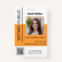 Employé du bureau photo Nota Public ID jaune