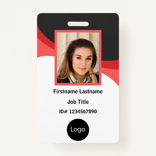 Badge employé d'une compagnie rouge et noire personnalis (Devant)