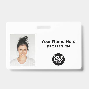 Badge Employé, nom, logo, photo ID