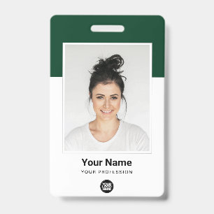 Badge Employé personnalisé avec grande photo, code