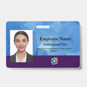 Badge Employé Personnalisé avec Photo, Code-Barres