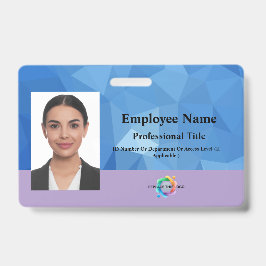 Badge Employé Personnalisé avec Photo, Code-Barres