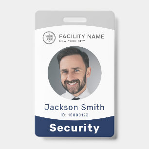 Badge employé personnalisé avec photo et nom moder