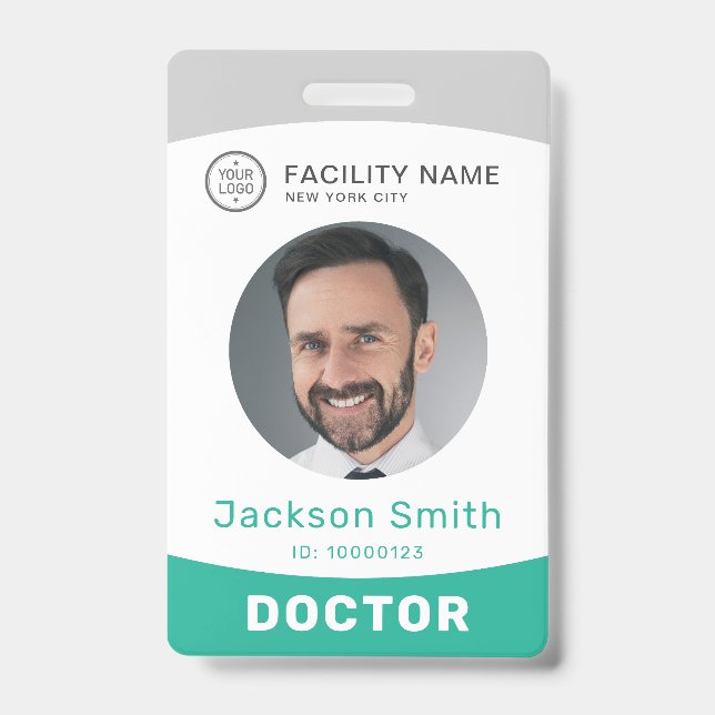 Badge employé personnalisé avec photo et nom moder (Avant)