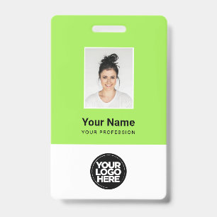 Badge Employé Personnalisé, Code Barre, Logo, Nom