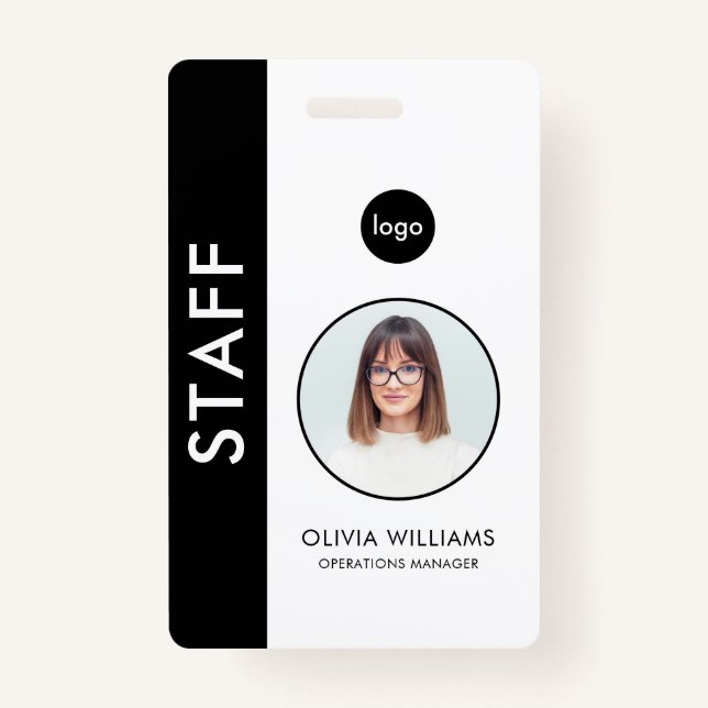 Badge Employé personnalisé d'ID moderne (Devant)