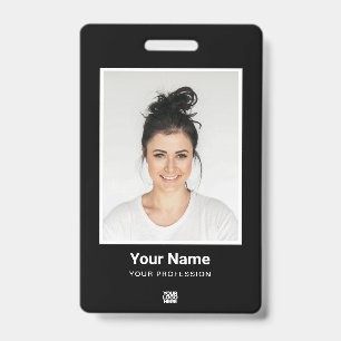Badge Employé personnalisé énorme Photo Qr Code barre No