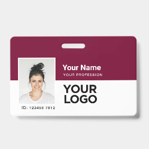Badge Employé personnalisé Nom du logo de la barre p