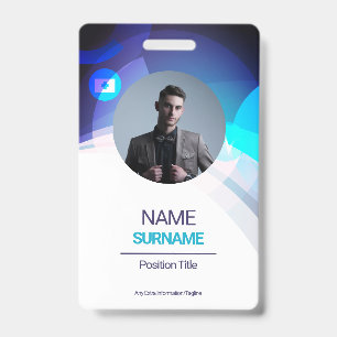 Badge Employé personnalisé - Photo, Adresse, Logo, Nom,