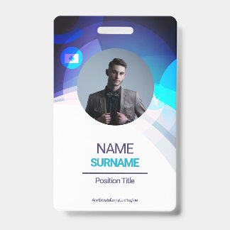 Badge Employé personnalisé - Photo, Adresse, Logo, Nom, 