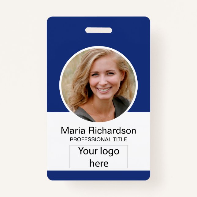 Badge Employé Personnalisé, Photo, Code À Barre, Logo, I (Devant)