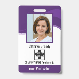 Badge Employé personnalisé, photo, code à barres et l