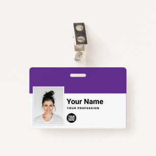 Badge Employé Personnalisé - Photo, Code Barre, Logo, No