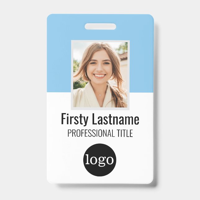 Badge Employé Personnalisé - Photo, Code Barre, Logo, No (Avant)