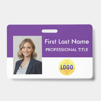 Badge Employé personnalisé - Photo, Code-barres, L